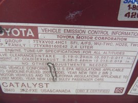 2007 Toyota Camry Hybrid Red 2.4L AT #Z24752